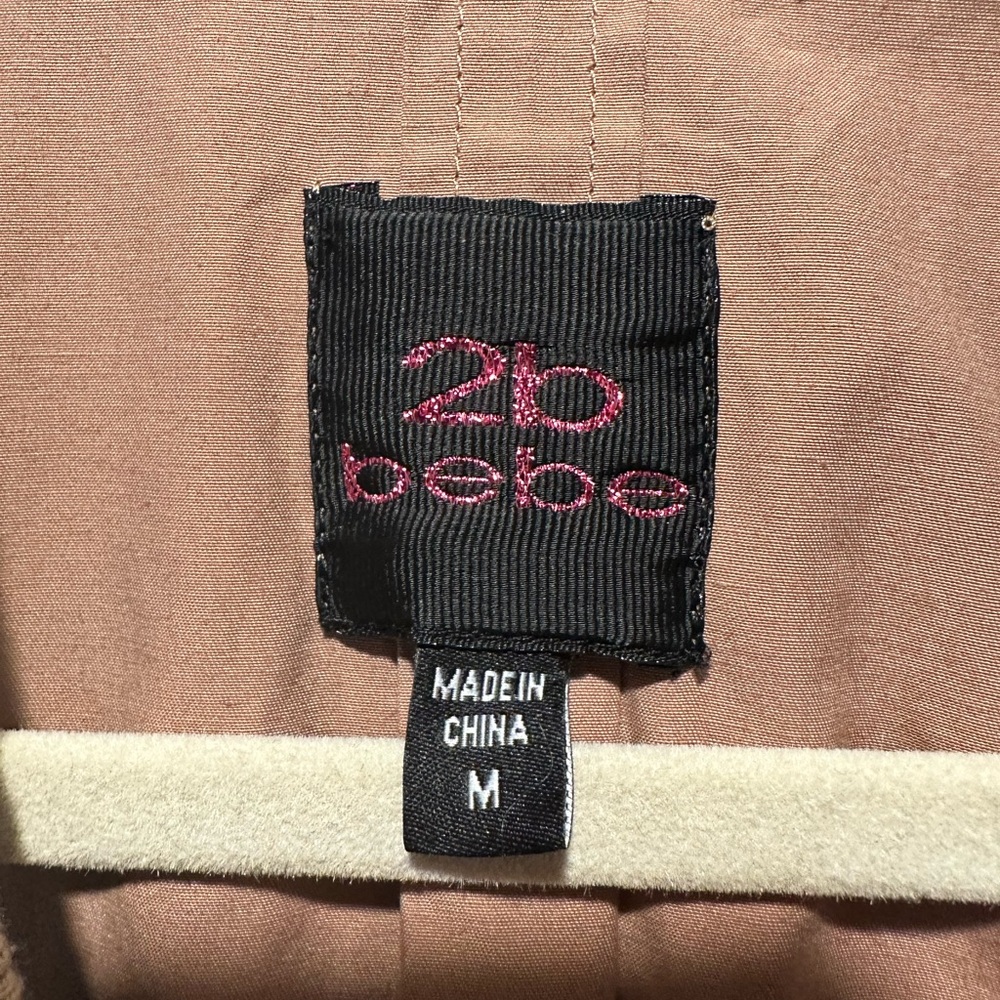 bebe Vintage Y2k Beige Gold Bomber Jacket Size M - Picture 6 of 7